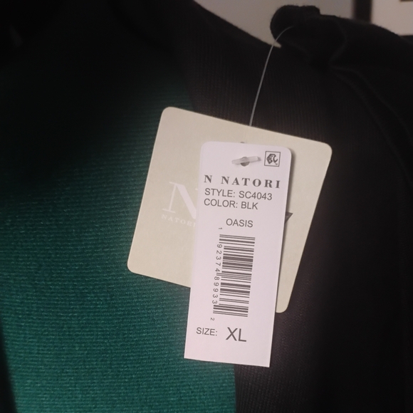 Natori Oasis Soft Robe in Black with White Trim Sz XL NWT - Picture 5 of 10